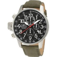 Men's Force Chronograph Stainless Steel Case Black Dial Leather and