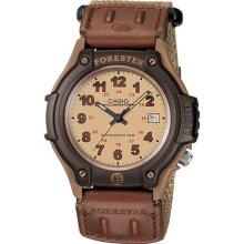 Mens Forester Casual Watch, Brown Cloth/velcro Band