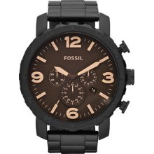 Men's fossil nate chronograph brown watch jr1356