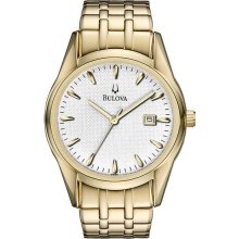 Men's Gold Tone Stainless Steel Silver Tone Dial