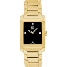 Men's Gold Tone Venture Black Dial Diamonds