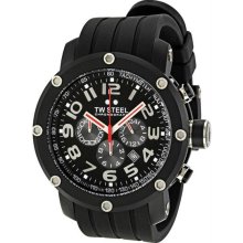 Men's Grandeur Black Stainless Steel Case Black Dial Chronograph Black