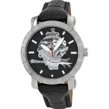 Men's Just bling.12 Diamonds watch Stainless Steel case Skull JB-8100L-H