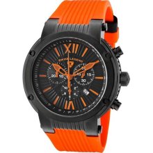 Men's Legato Cirque Black Dial Black IP Case Orange Silicone ...