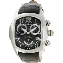 Men's Lupah Chronograph Stainless Steel Case Leather Bracelet Black