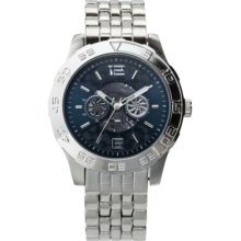 Men's Merona Silver Bracelet Blue Dial Watch