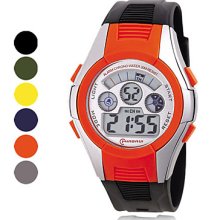 Men's Multi-Functional PU Digital Sport Automatic Watches (Assorted Color)