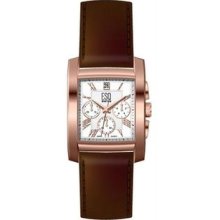 Men's Prescott Stainless Steel Chronograph Silver Dial Leather