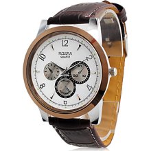 Men's PU Analog Quartz Watch Wrist (Brown)