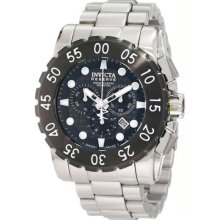 Men's Reserve Chronograph Stainless Steel Case and Bracelet Black Dial Date Disp