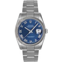 Men's Rolex Datejust Stainless Steel Watch 116234 Blue Dial