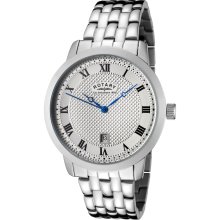 Men's Silver Textured Dial Stainless Steel