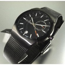 Men's Skagen Black Label Gmt Time Mesh Watch 983xlbb