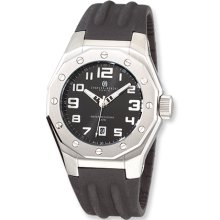 Men's, Stainless Steel Black Dial Watch by Charles Hubert