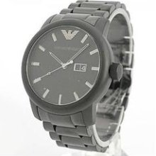 Men's Stainless Steel Case and Bracelet Black Tone Dial Date