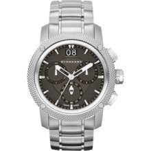 Men's Stainless Steel Chronograph Watch with Grey Dial