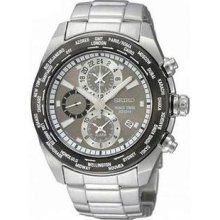 Men's Stainless Steel Criteria Alarm World Time Gray