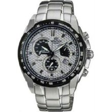 Men's Stainless Steel Edifice Patterned Silver Tone