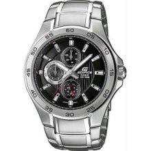 Men's Stainless Steel Edifice Quartz Black Dial Day