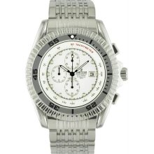 Men's Stainless Steel Ocean Master Diver Chronograph White Dial