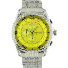 Men's Stainless Steel Ocean Master Diver Chronograph Yellow Dial