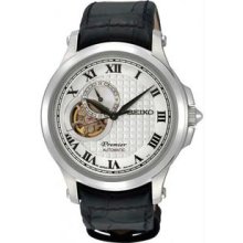 Men's Stainless Steel Premier Automatic Silver Dial Leather