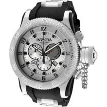 Men's Stainless Steel Russian DIver Chronograph Quartz Silver Dial