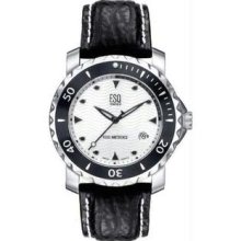 Men's Stainless Steel Submersible 100m Silver Tone Wave