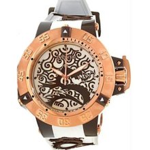 Men's Subaqua Dragon Dynasty Stainless Steel Case Silicone Strap