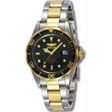 Men's Two Tone Stainless Steel Pro Diver Black Dial