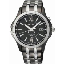 Men's Two Tone Stainless Steel Kinetic Black Dial Date Display