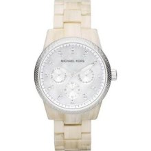 Michael Kors MK5625 Stainless Steel Case Plastic Resin Band Mother of