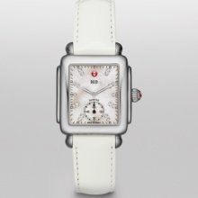 MICHELE Deco 16 Non-Diamond, Diamond Dial White Patent