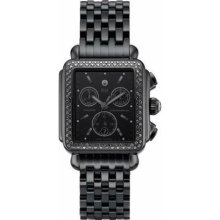 Michele Woman's MWW06A000679 Deco Noir Diamond Stainless Steel Black