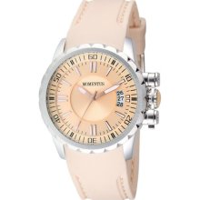 Momentus Stainless Steel with Beige Rubber Band Beige Dial Wome ...