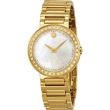 Movado Concerto Mother of Pearl Gold-plated Ladies Watch 0606422