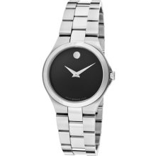 Movado Watches Women's Black Dial Stainless Steel Stainless Steel Bla