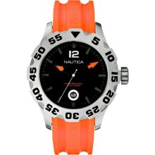 Nautica N14603G BFD 100 Date Orange and Black Men's Watch