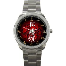 New Hot karate black belt japanese kanji sport metal watch