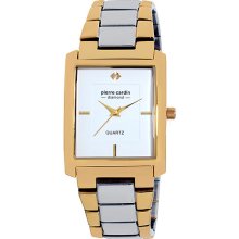 Pierre Cardin Men's Two-Tone Rectangular Diamond Accent Dial Watch