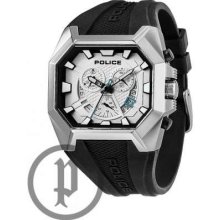 Police Men's Hunter, Silver Dial, Black Rubber Strap 13837JS/04 Watch