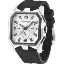 Police Men's PL-12893JSSB/04 Typhoon Stainless-Steel Square Rubbe ...