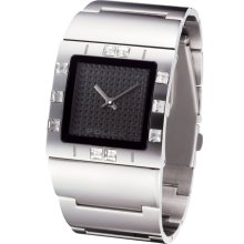 Police PL-11749LS-02M Women's Sheen Textured Black Dial Stainless Stee