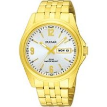 Pulsar 3-Hand with Day/Date Gold-tone Men's watch