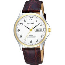 Pulsar By Seiko Gent's Classic Leather Strap Watch Pxf294x1