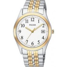 Pulsar Men's Pxh448 Two-tone S/s Watch Made By Seiko