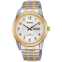 Pulsar Watch, Mens Two Tone Stainless Steel Bracelet PJ6018