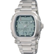 Reactor Graviton World Tide Men's Watch - Bracelet - Stainless - Silver LCD - Dual Mode - 89001