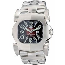 Reactor Mens Electron Burnt Red Dial Stainless Steel 51011