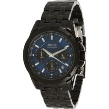 Relic Men's Black Band with Blue Dial Watch